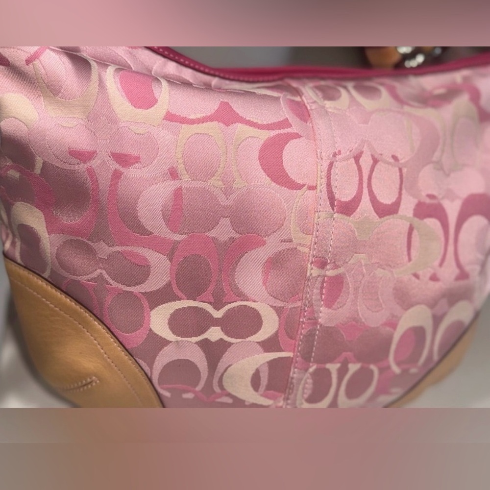 Coach Signature Pink Optic C Hobo Bag #1851 💎 - Picture 5 of 7